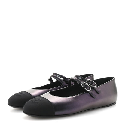 Chanel Lambskin Grosgrain Pearl Mary Jane Flats 38.5 Black 4 of 7