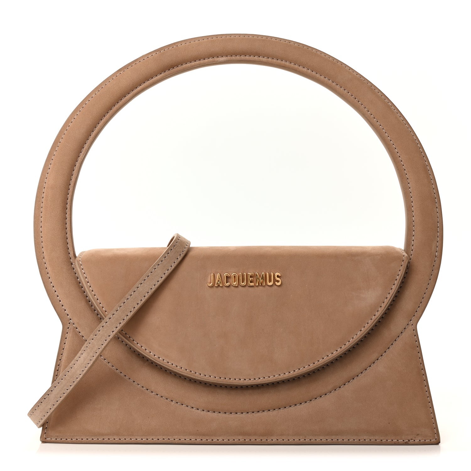 Jacquemus Nubuck Le Sac Rond Dark Beige 1 of 8
