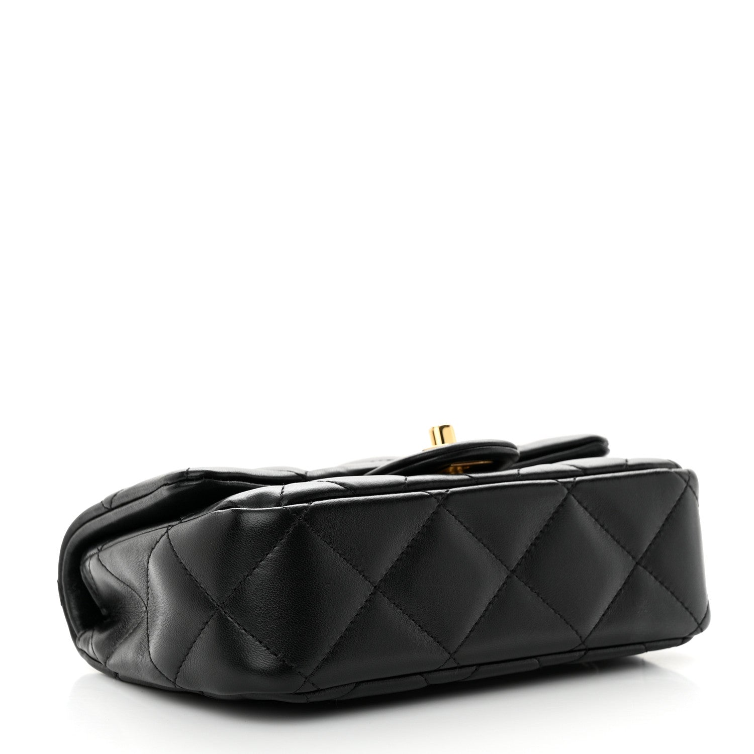 Chanel Lambskin Resin Quilted Top Handle Flap Black 4 of 10