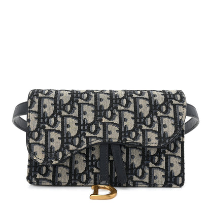 Christian Dior Oblique Saddle Belt Bag Blue 1 of 14