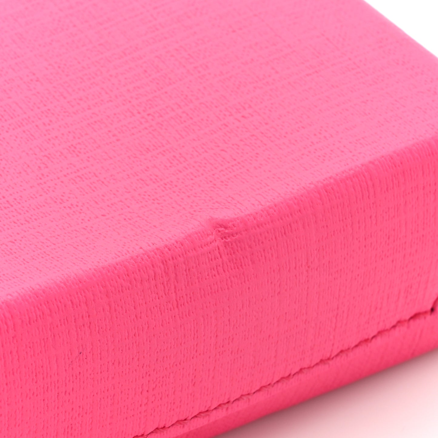 Squared Calfskin Logo Shopping Phone Holder Bag Acid Fuchsia