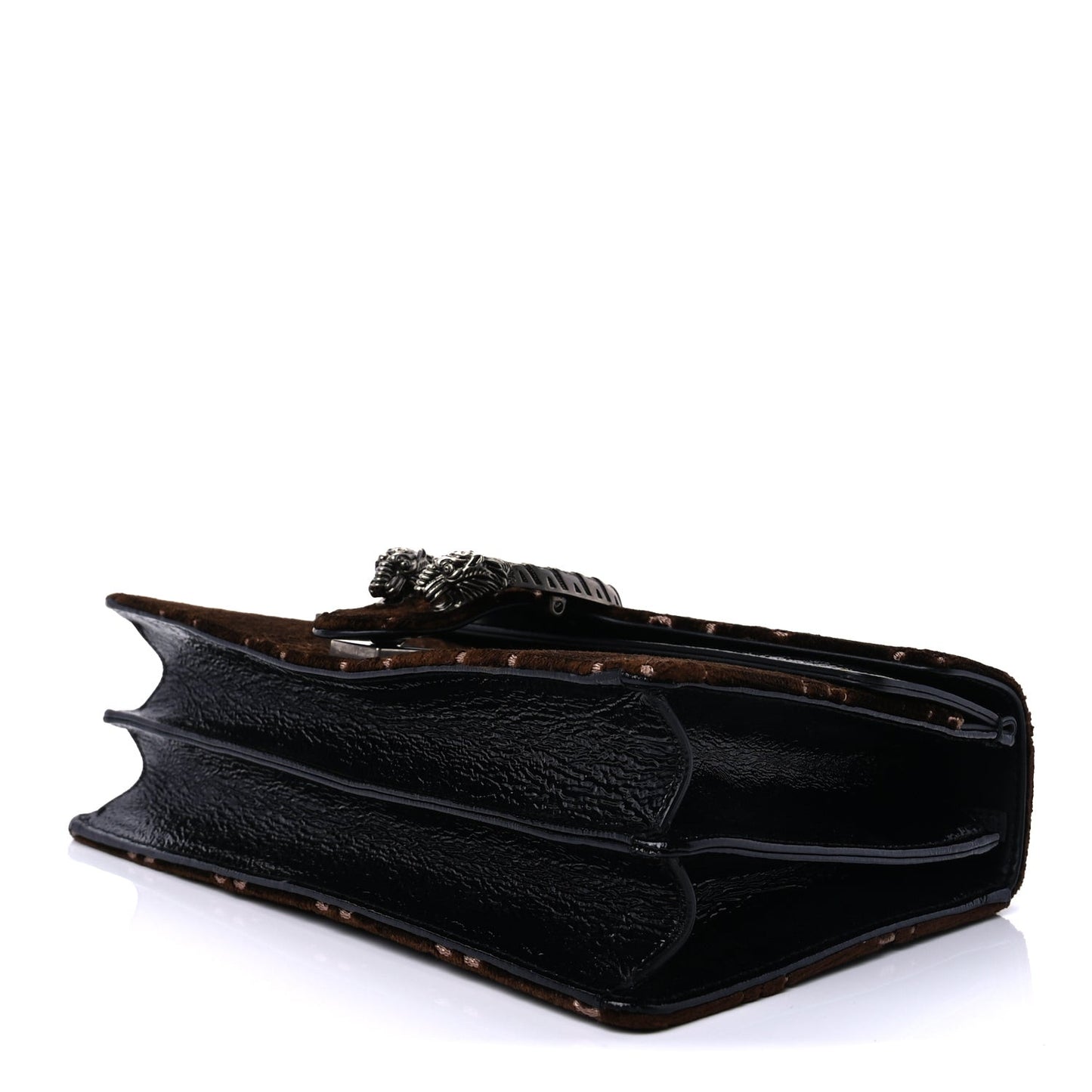 Velvet Skipper GG Monogram Small Dionysus Shoulder Bag Brown Black