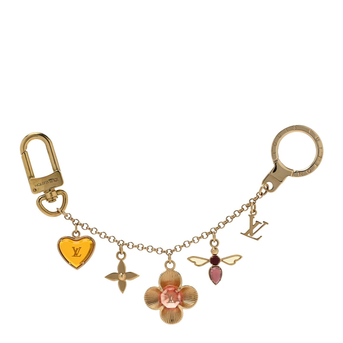 Bee Flower Chain Key Charm