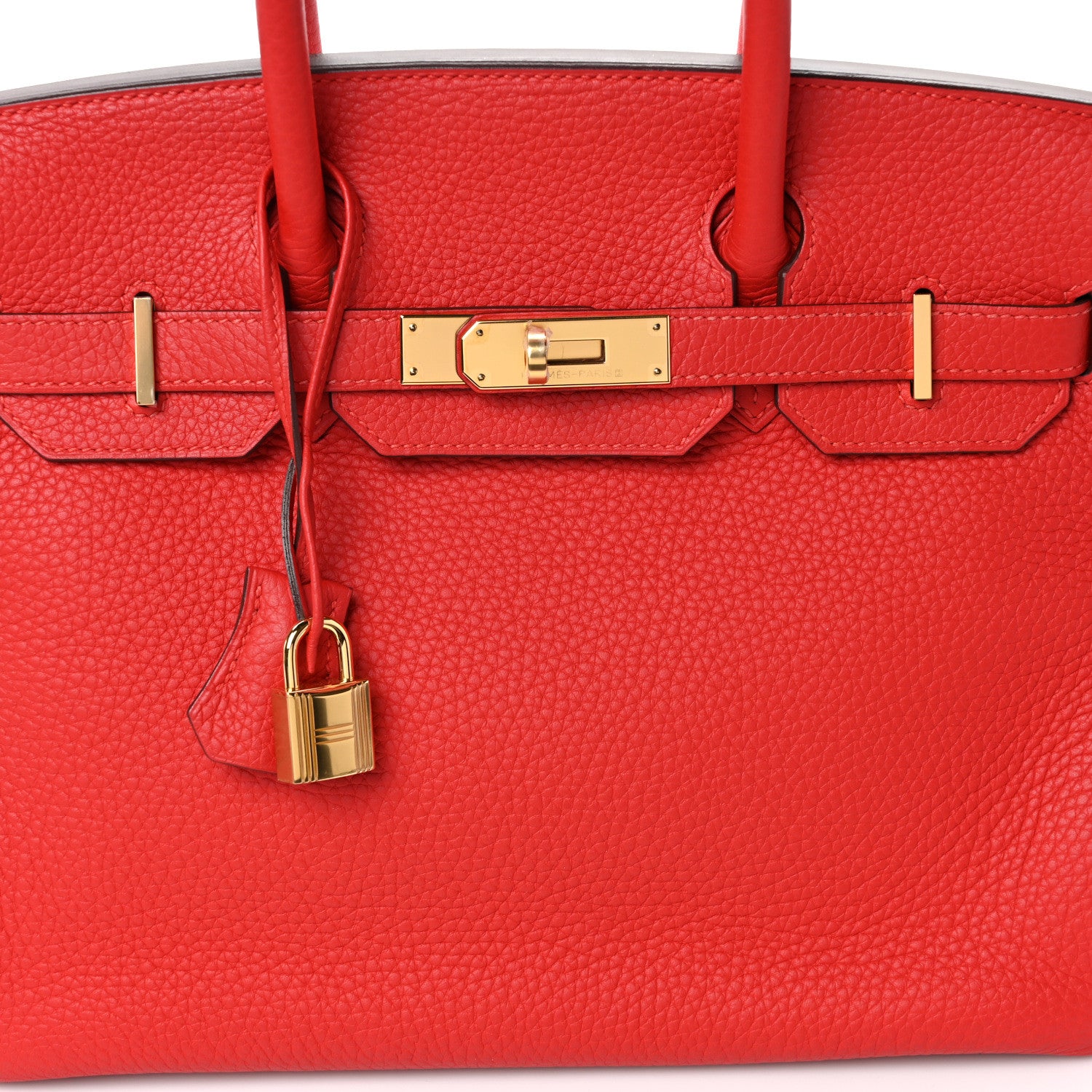 Hermes Taurillon Clemence Birkin 30 Rouge Tomate 9 of 15