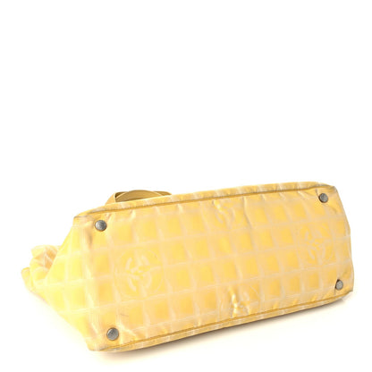 Chanel Nylon Travel Large Tote  Yellow 3 of 9