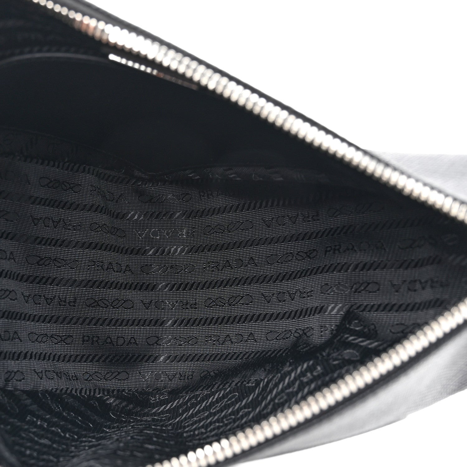 Prada Saffiano Cuir Triangle Logo Embossed Triangle Shoulder Bag Black 5 of 7