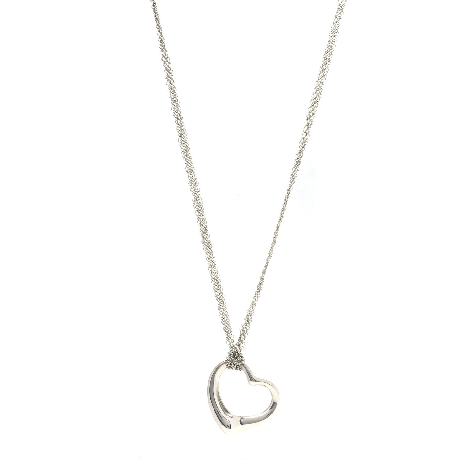 Tiffany Tiffany Sterling Silver Open Heart Mesh Necklace 1 of 3