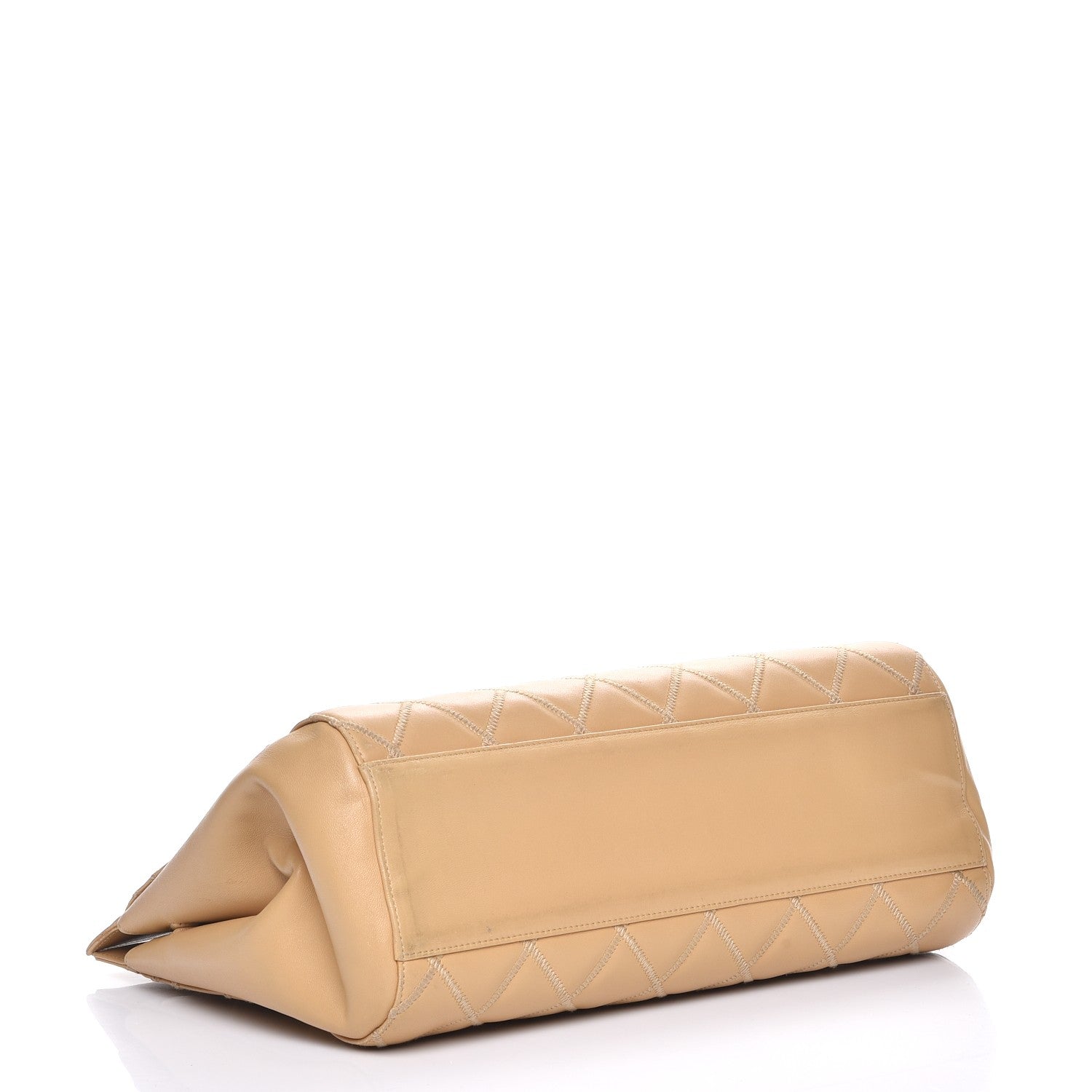 Chanel Lambskin Double Stitch Quilted Tote Beige 5 of 13