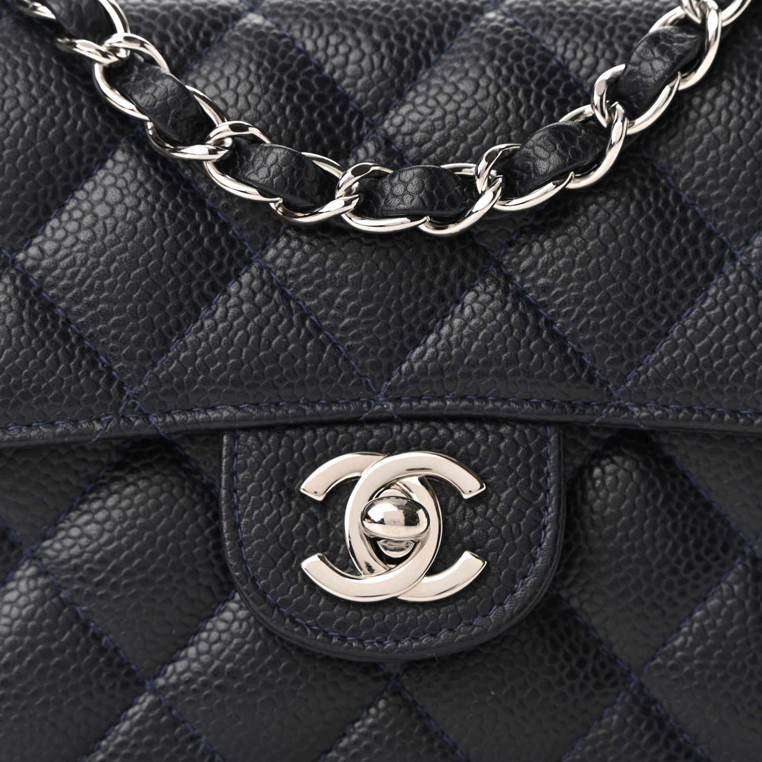 Chanel Caviar Quilted Mini Square Flap Navy 8 of 11