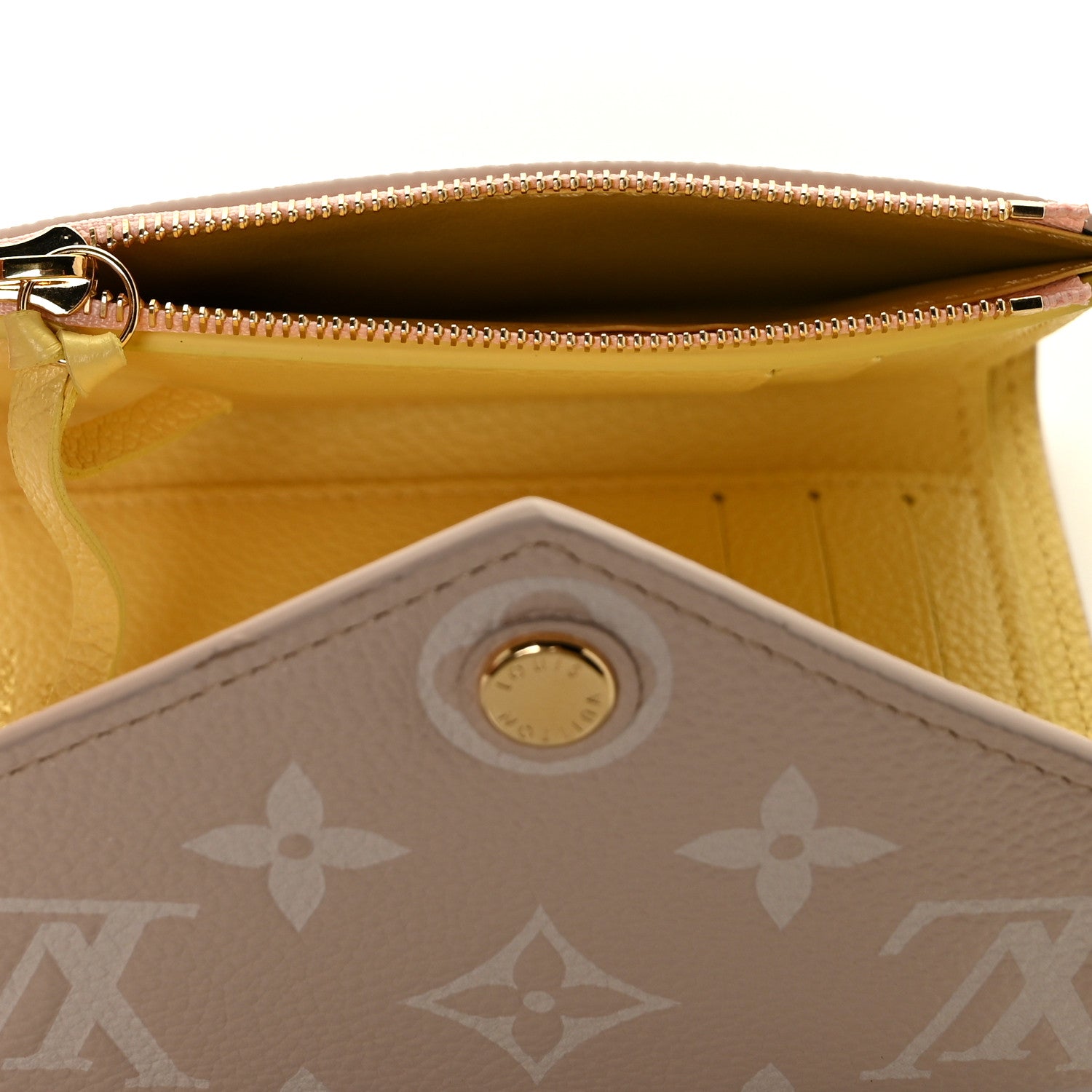 Louis Vuitton Empreinte Monogram Spring In The City Victorine Wallet Pink Beige Yellow 6 of 11