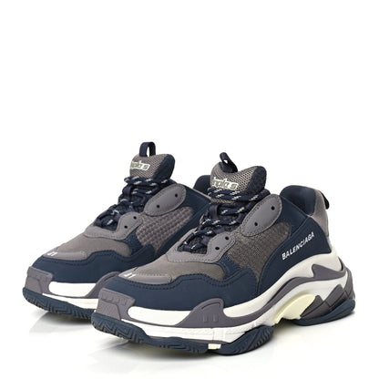Balenciaga Fabric Mesh Mens Triple S Sneakers 41 Dark Grey Navy 4 of 9