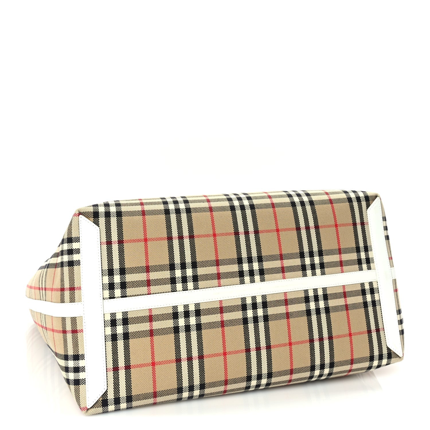 Burberry Cotton Vintage Check Medium London Tote Bag  Briar Brown White 4 of 9