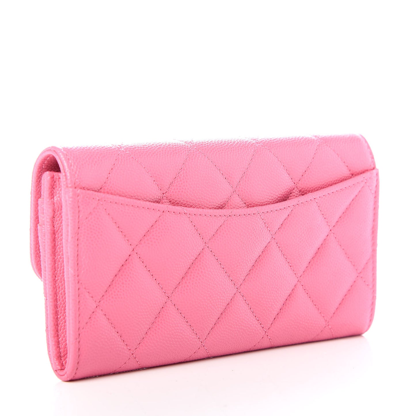Caviar Quilted Medium Flap Wallet Pink