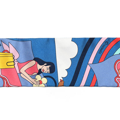 Hermes Silk Carres Volants Twilly Bleu Jaune Vif Multicolor 3 of 4