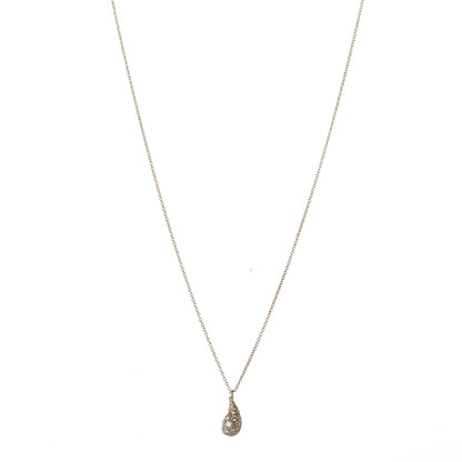 Tiffany 18K Yellow Gold Diamond Elsa Peretti Teardrop Pendant Necklace 1 of 6