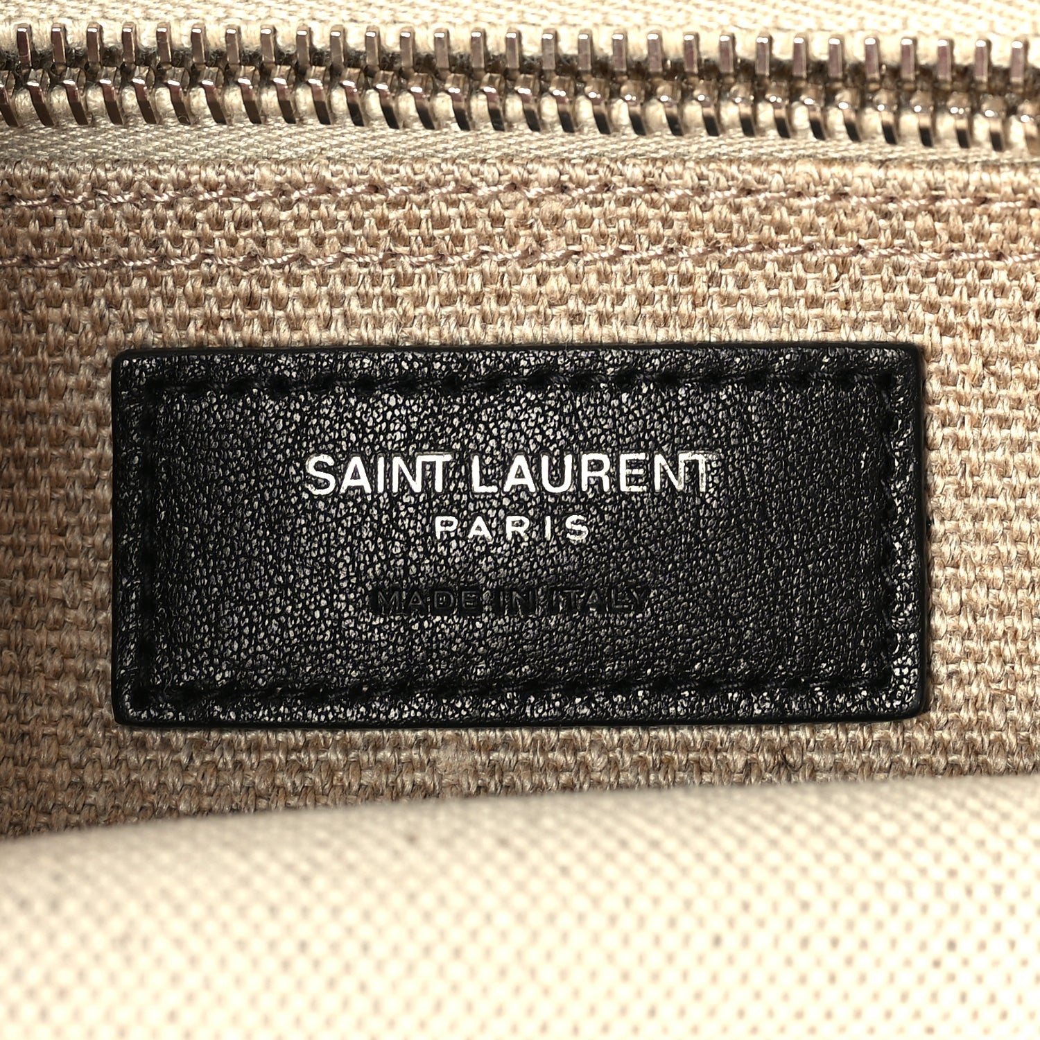 Saint Laurent Linen Calfskin Rive Gauche North South Tote Optic White 5 of 8