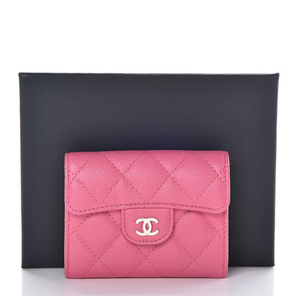 Chanel Caviar Quilted Flap Card Holder Wallet Pink 11 of 11