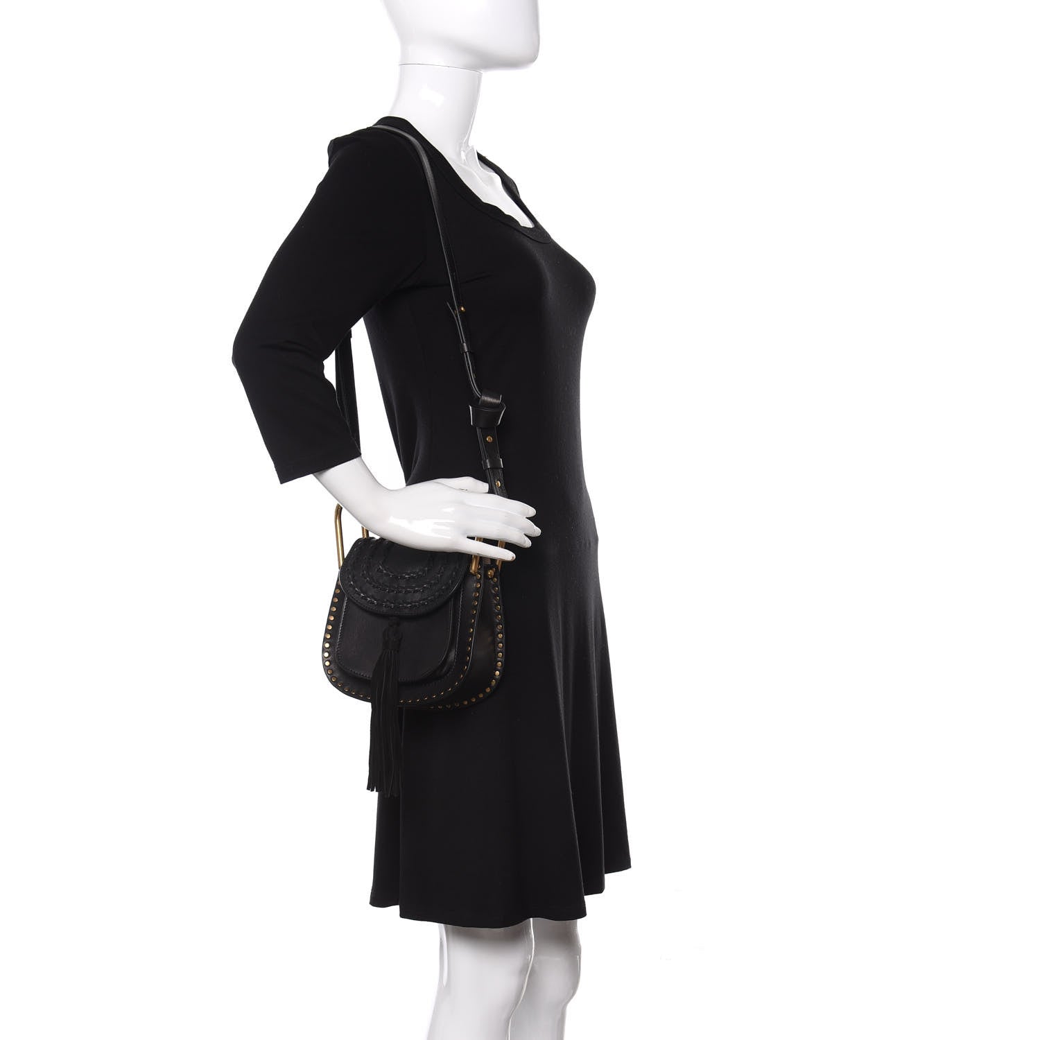 Chloe Calfskin Braided Mini Hudson Shoulder Bag Black 2 of 9