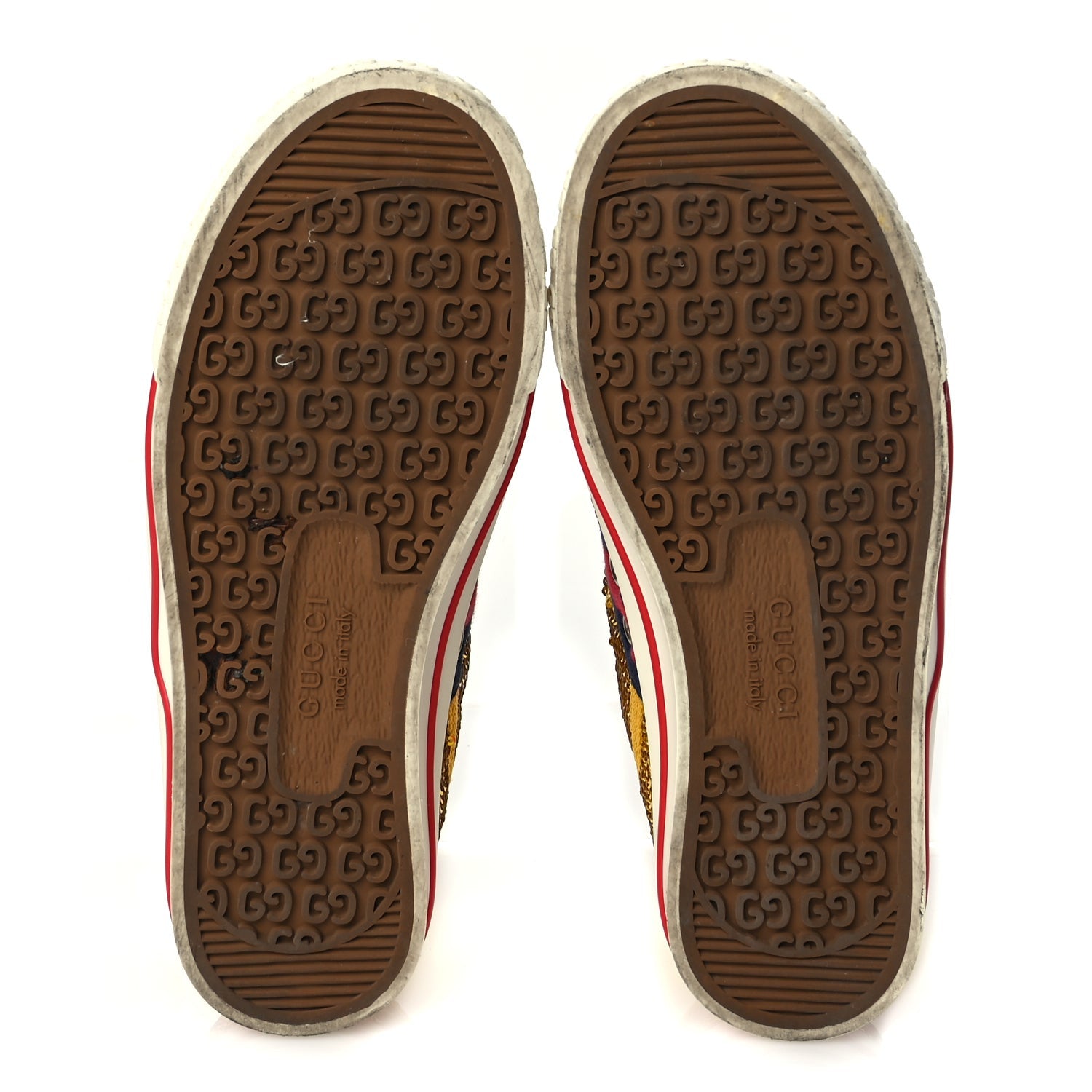 Gucci Sequin Web Matelasse Womens 1977 Tennis Sneakers 36 Gold Yellow 6 of 8