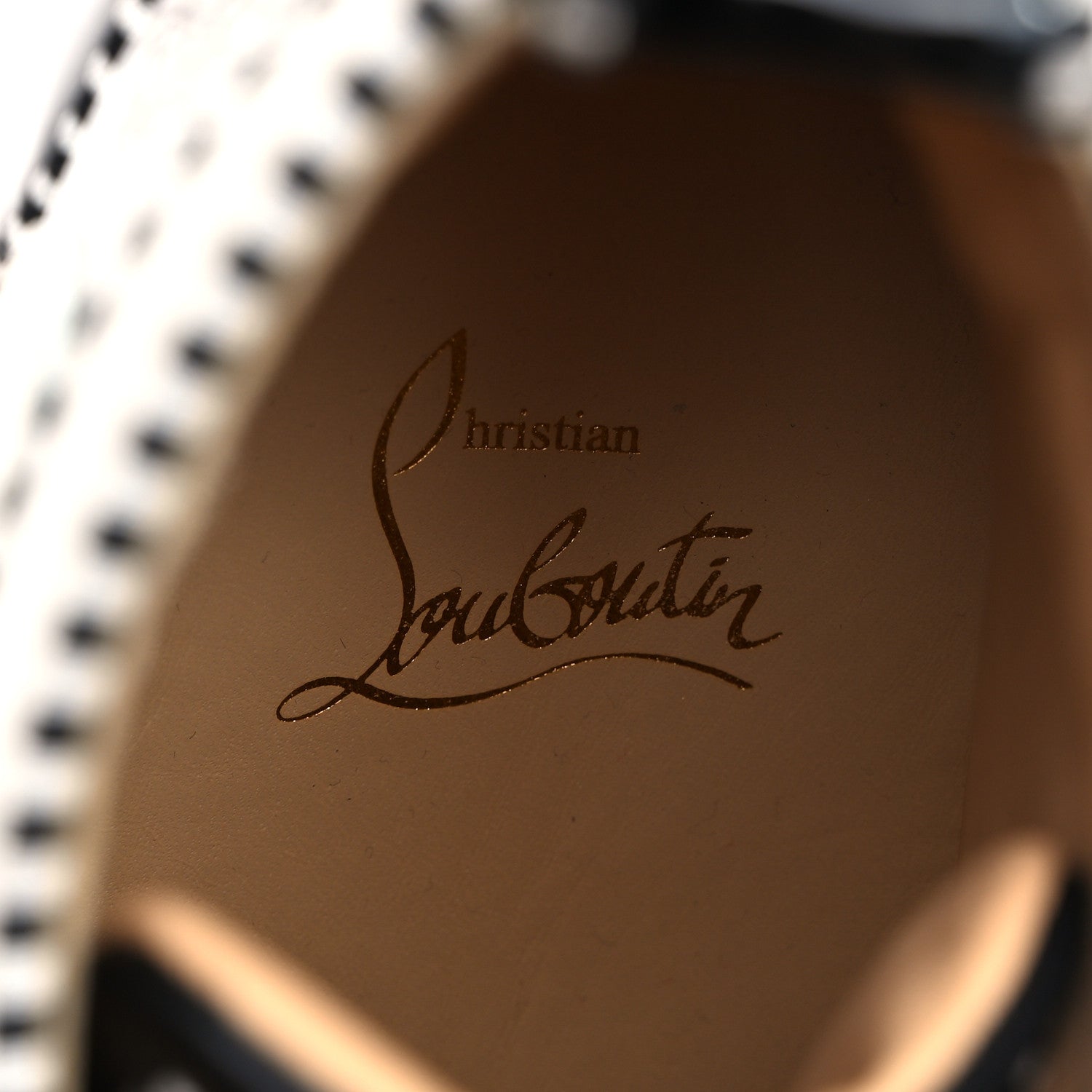 Christian Louboutin Mens Calfskin Lou Spikes Caligraf Orlato Flat Sneakers 36 White Black Silver 6 of 8