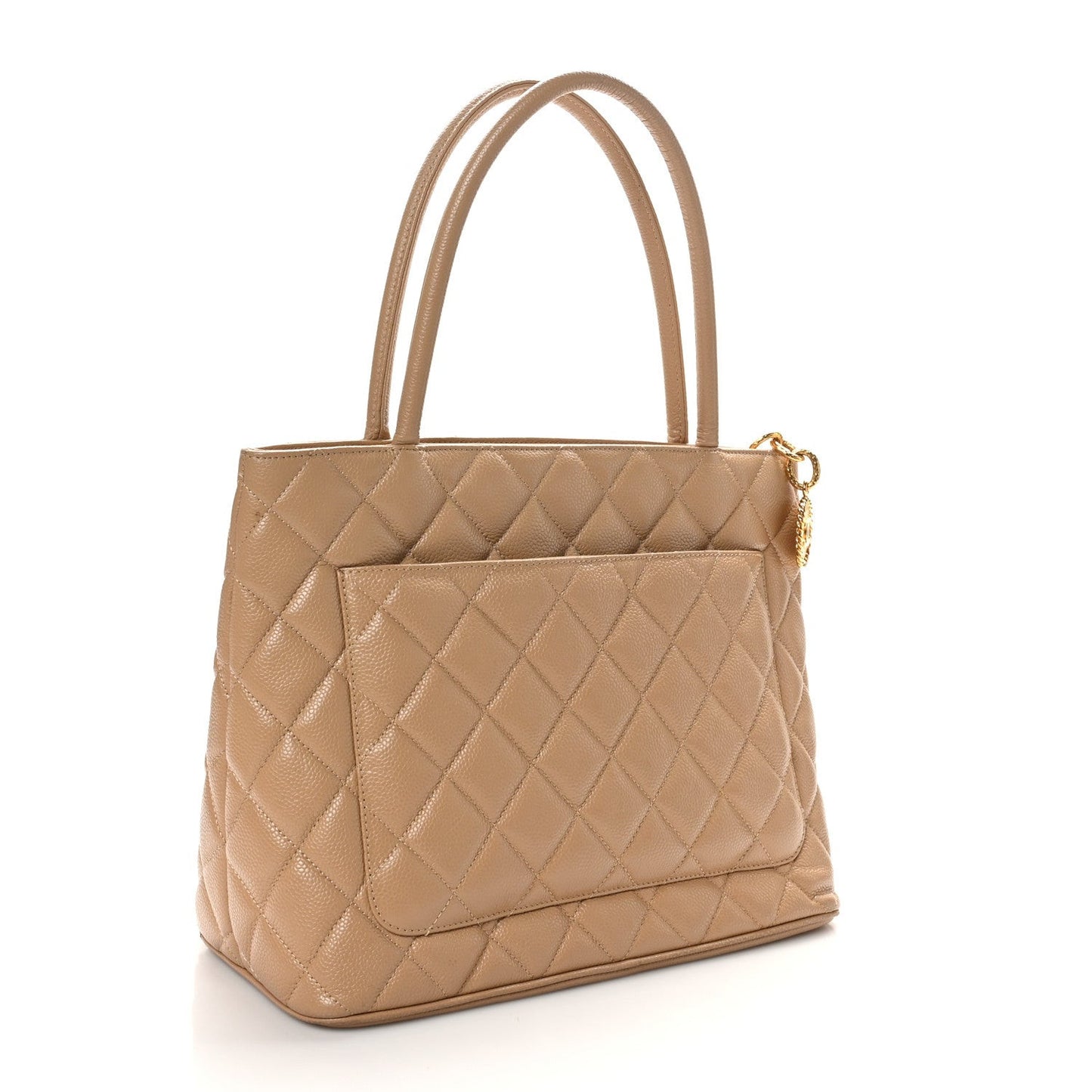 Caviar Quilted Medallion Tote Beige
