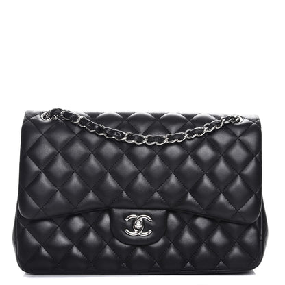 Chanel Lambskin Quilted Jumbo Double Flap Black 1 of 8