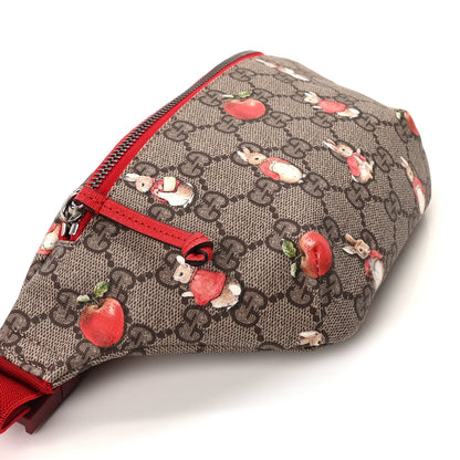Gucci X PETER RABBIT GG Supreme Monogram Rabbit Print Childrens Belt Bag Beige Ebony Red 5 of 8