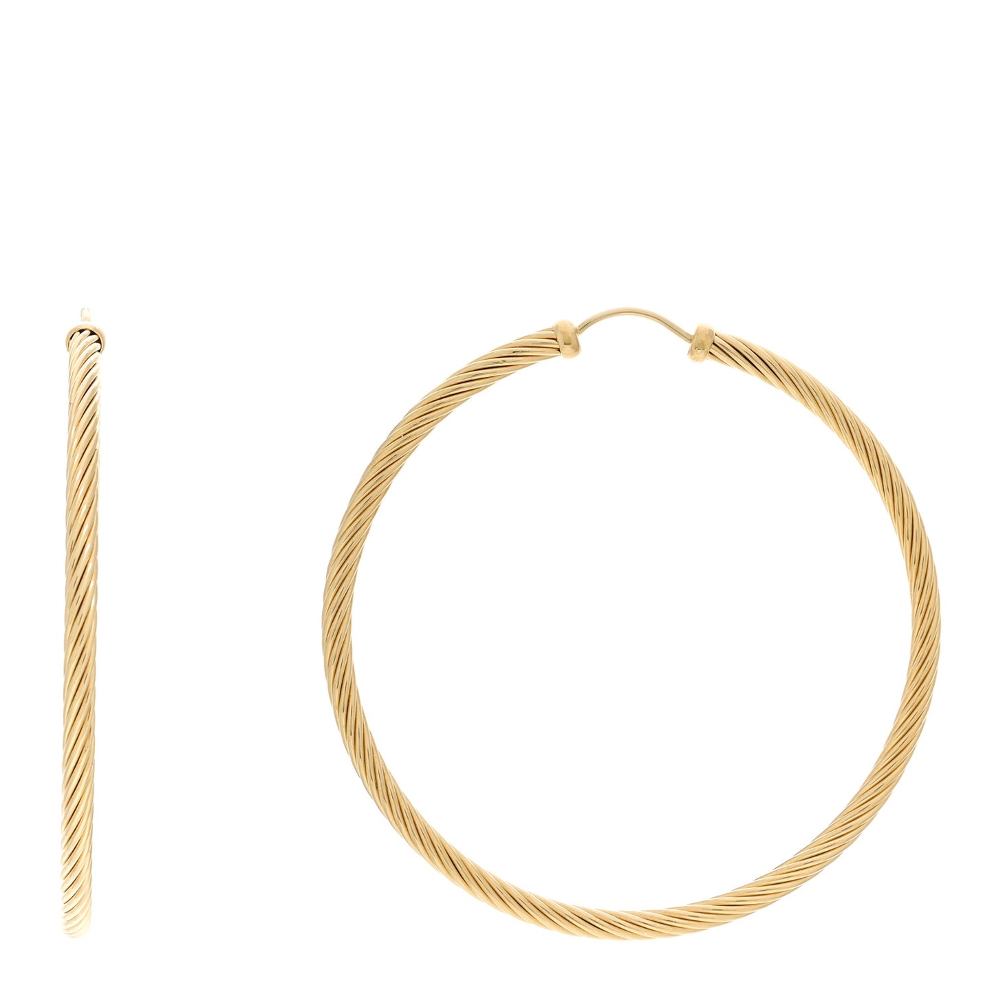 18K Yellow Gold Large Cable Classics Hoop Earrings
