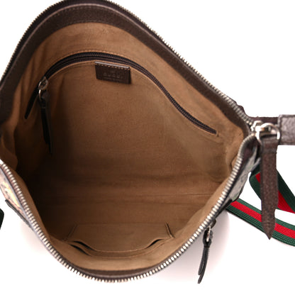 Gucci GG Supreme Monogram Tian Web Medium Flat Messenger Beige Multicolor New Acero 5 of 12