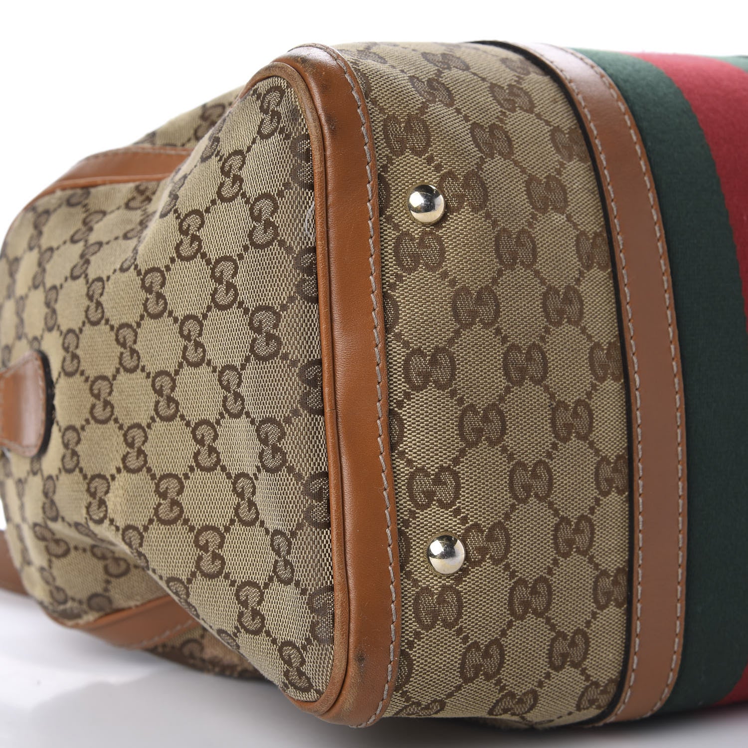 Gucci Monogram Vintage Web Medium Boston Tobacco 6 of 20