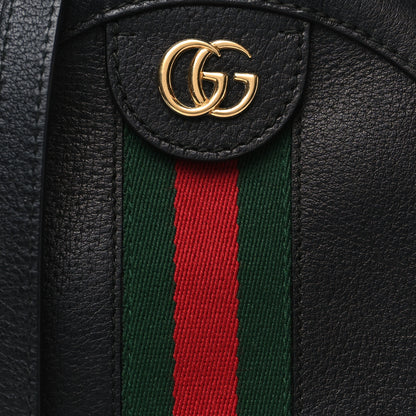 Gucci Grained Calfskin Web Mini Ophidia Round Shoulder Bag Black 9 of 10