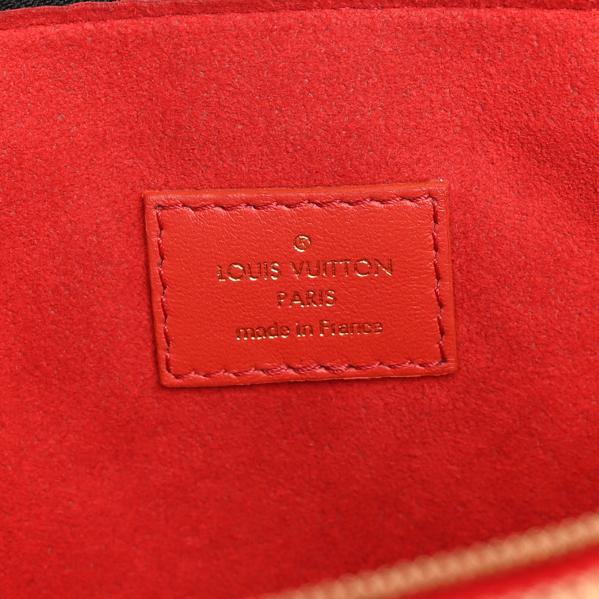 Patent Embossed Monogram Lambskin Coussin MM Black Red