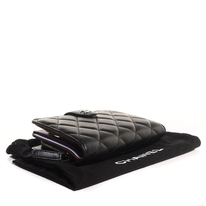 Chanel Lambskin L-Zip Pocket Wallet Black 4 of 12