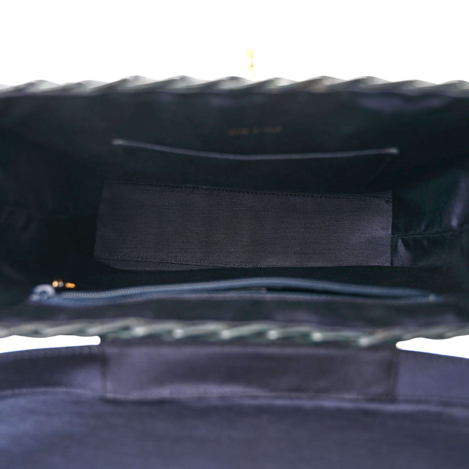 Chanel Lambskin Straw Basket Top Handle Bag Navy 5 of 15