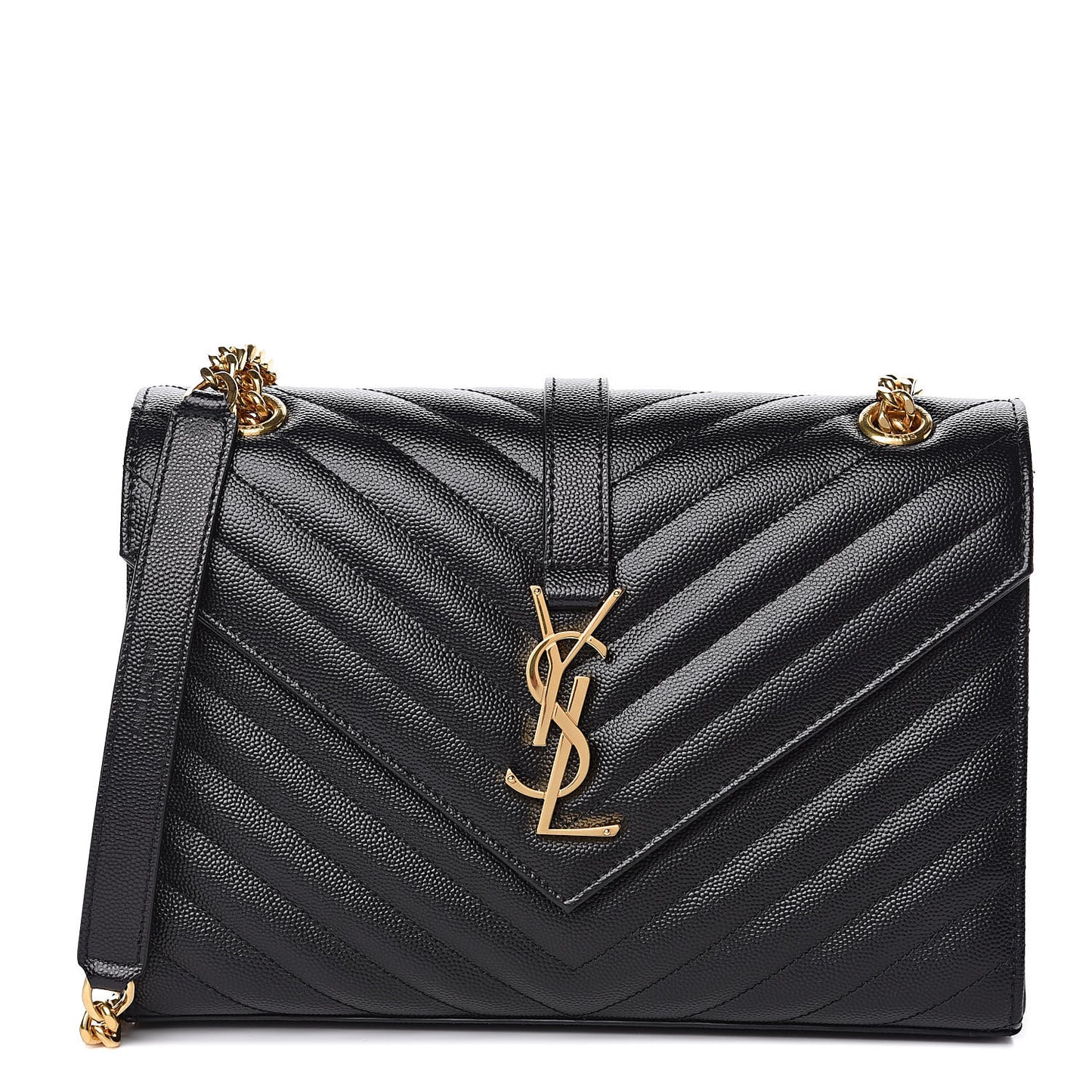 Grain De Poudre Matelasse Chevron Medium Monogram Satchel Black