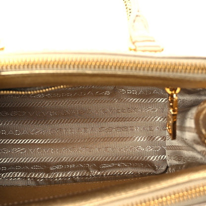 Prada Satin Crystal Mini Galleria Double Zip Tote Platino 4 of 8