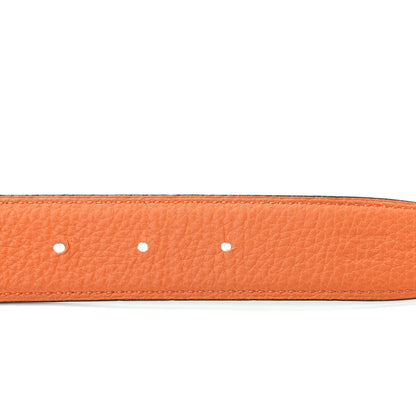 Hermes Box Togo 32mm Belt Strap 95 Black Orange 3 of 5