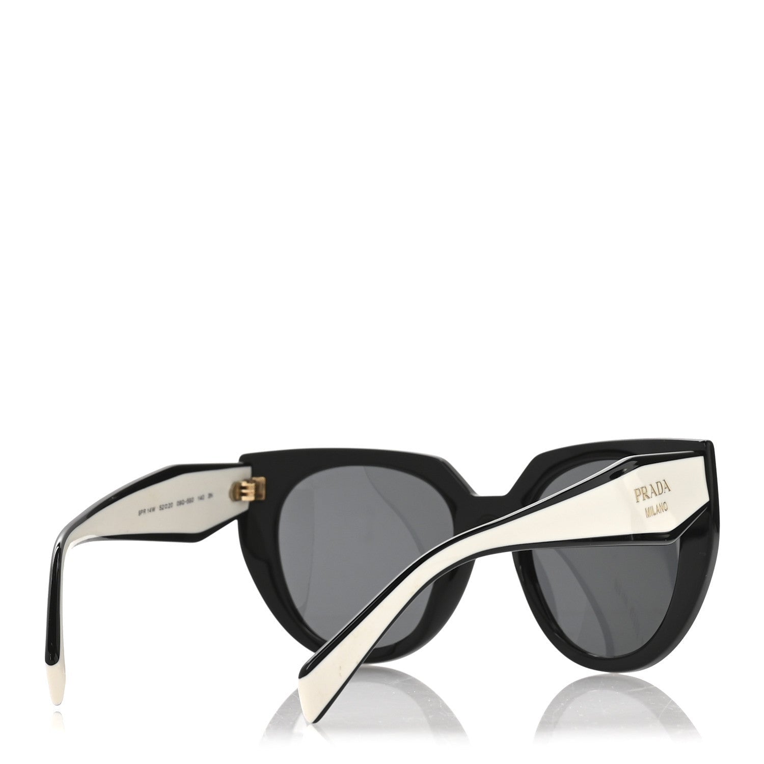 Prada Acetate Sunglasses SPR 14W Black White 4 of 7