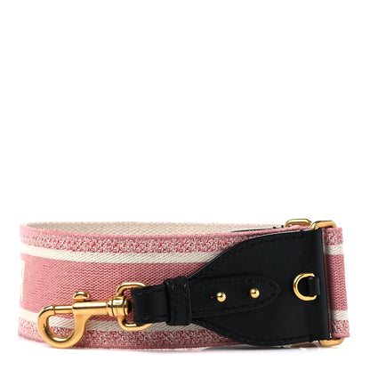 Christian Dior Canvas Embroidered Shoulder Strap Pink Multicolor 1 of 4
