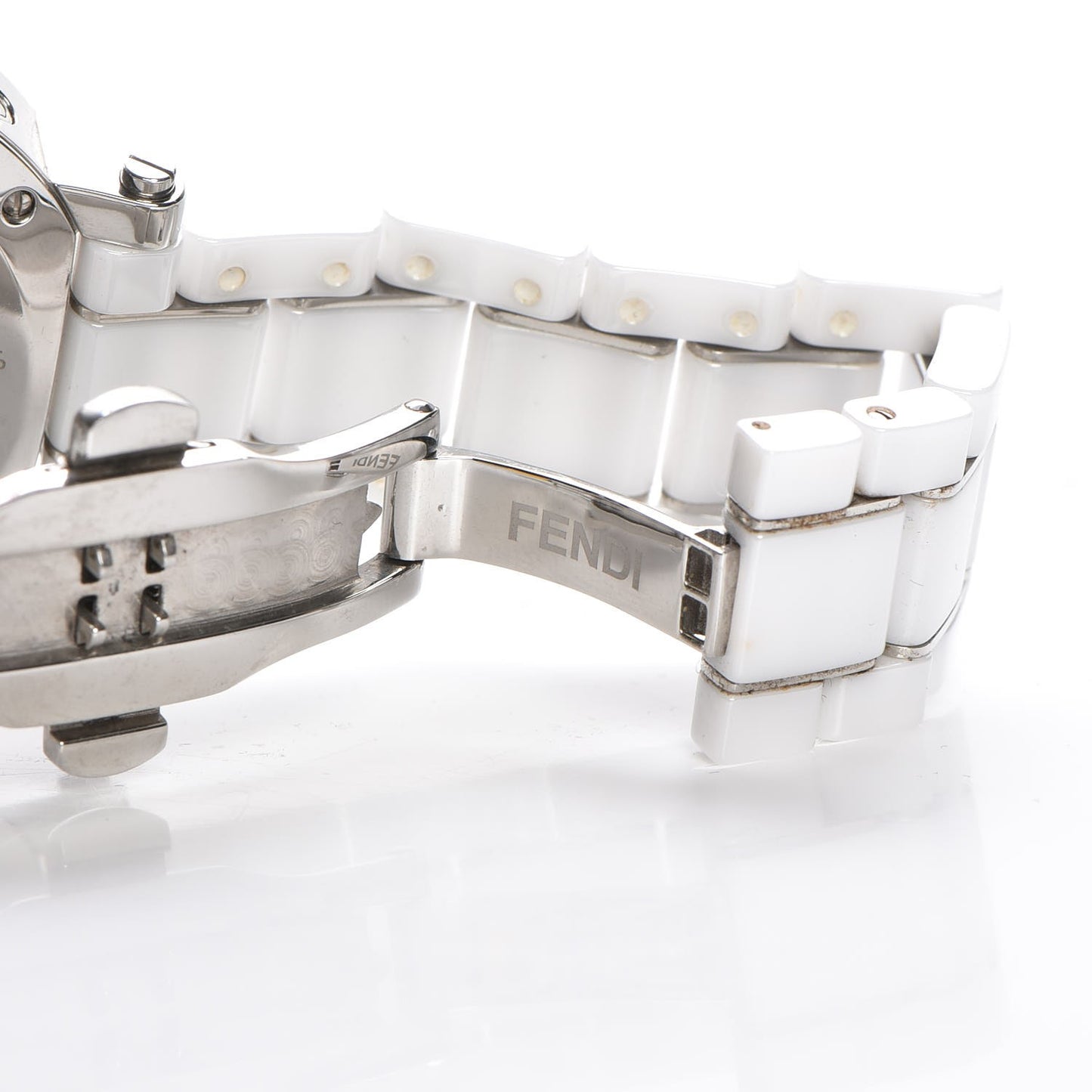 Stainless Steel Ceramic 38mm Chronograph Quartz Watch White