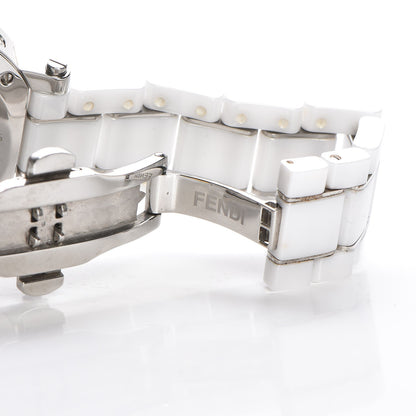 Fendi Stainless Steel Ceramic 38mm Chronograph Quartz Watch White 8 of 10