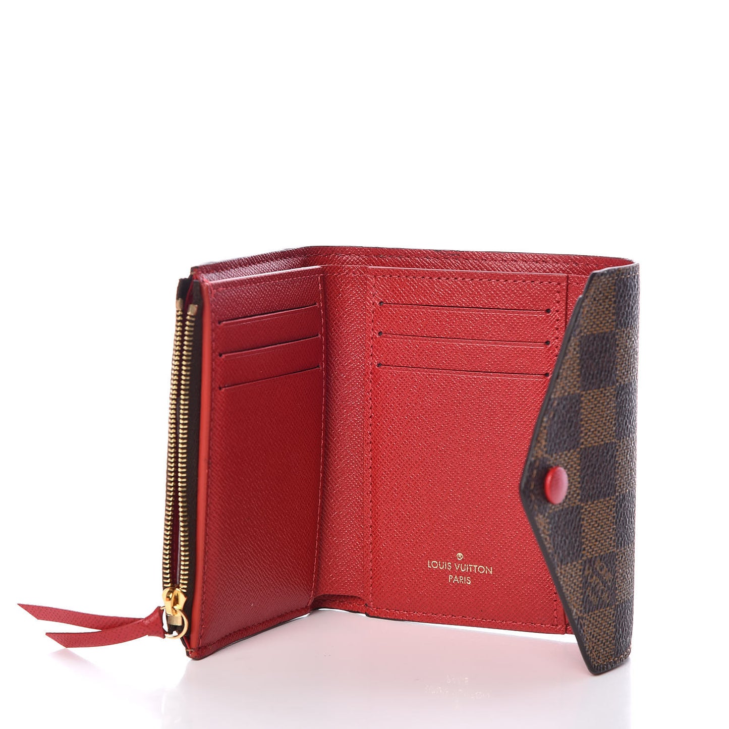 Damier Ebene Victorine Wallet Red