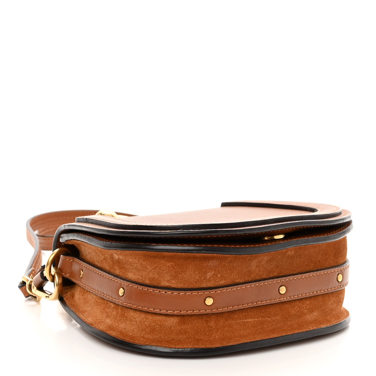 Chloe Calfskin Suede Small Nile Bracelet Bag Caramel 4 of 11