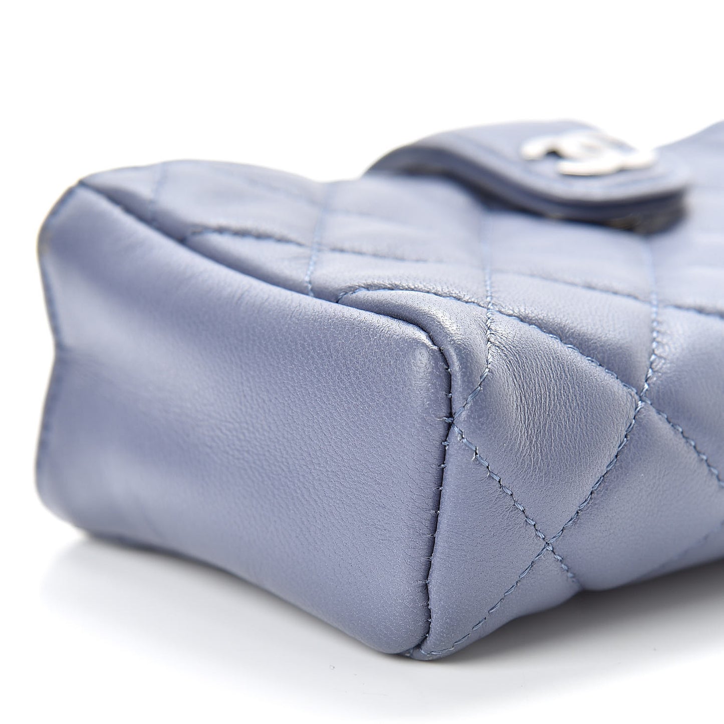 Lambskin Quilted Mini Phone Holder Clutch Lavender