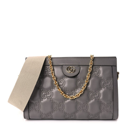 Gucci Calfskin GG Matelasse Small Slim Chain Shoulder Bag  Dusty Grey 1 of 9