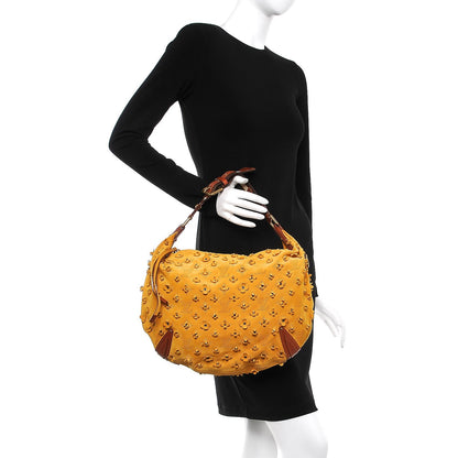 Louis Vuitton Suede Mahina Fleurs Onatah GM Maize 2 of 10