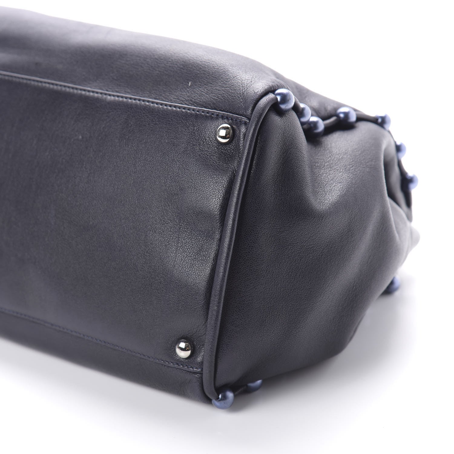 Chanel Lambskin Pearl Obsession Tote Navy 7 of 10
