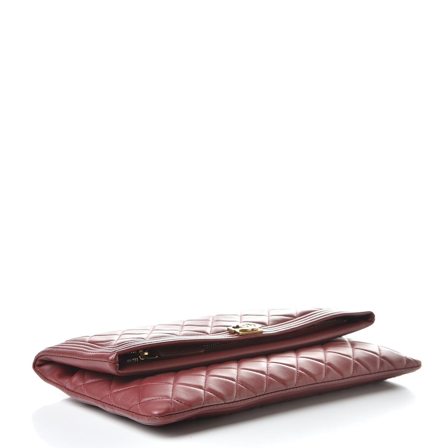 Chanel Lambskin Quilted Beauty CC Boy Clutch Red 4 of 12
