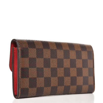 Louis Vuitton Damier Ebene Emilie Wallet Red 3 of 7