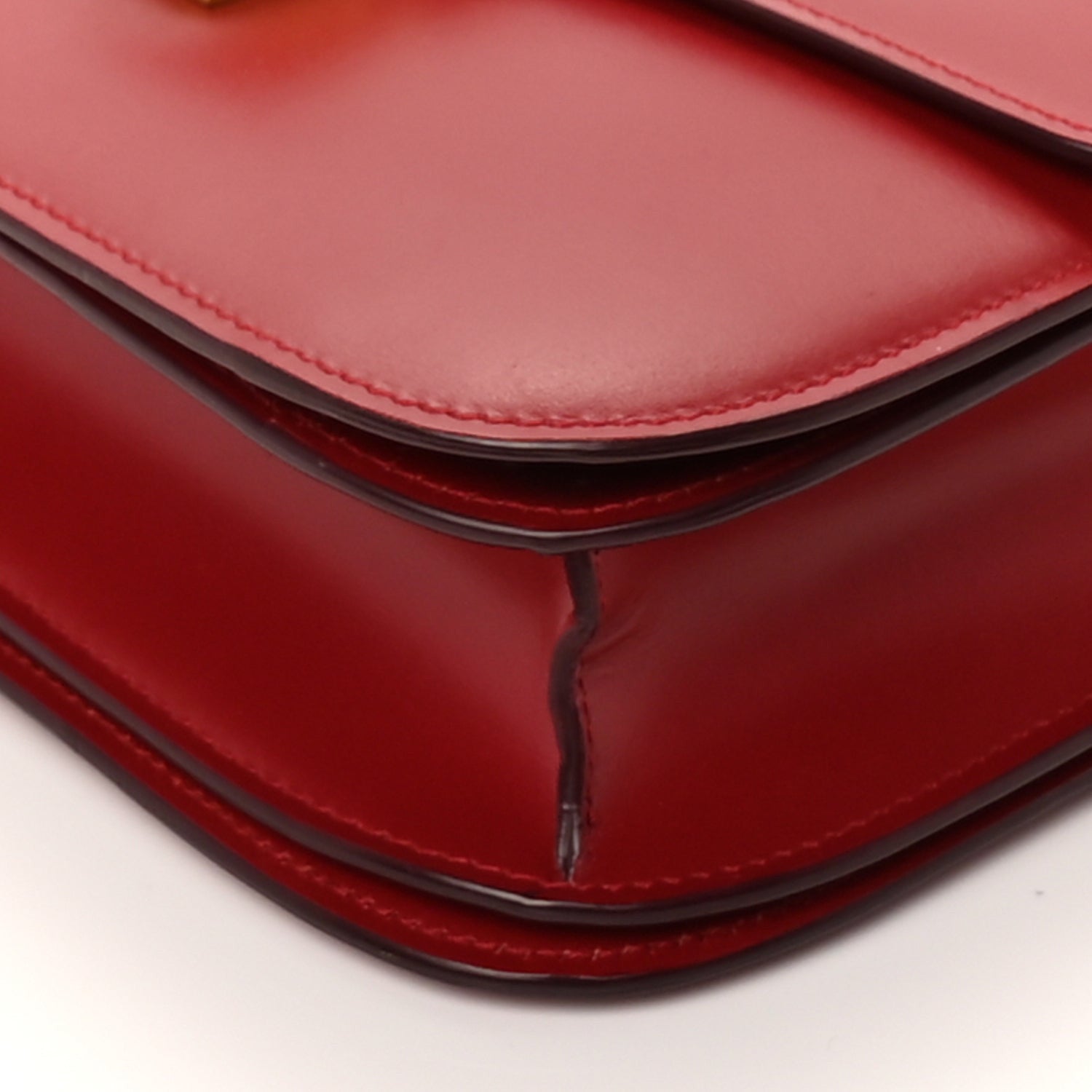 Celine Box Calfskin Medium Classic Box Flap Bag Red 10 of 10